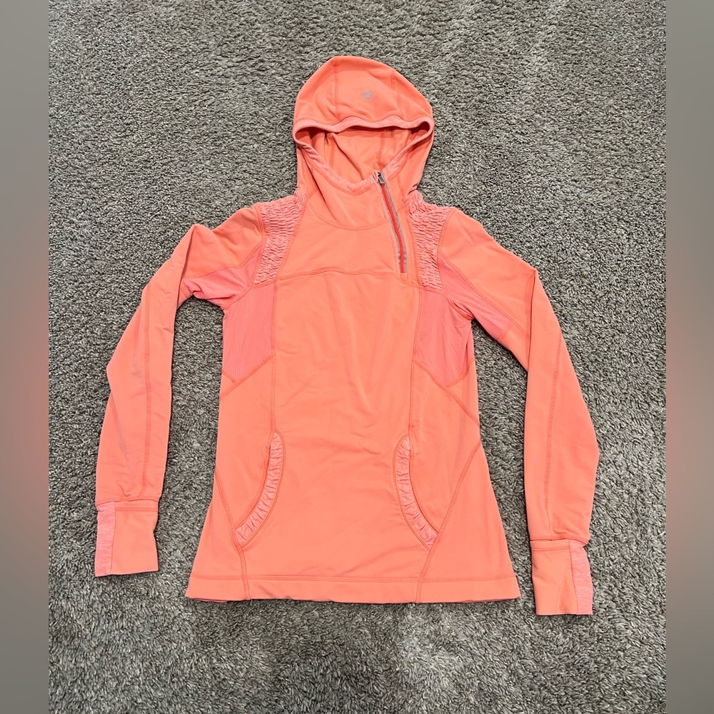 Lululemon Run Reflect Pullover hoodie light pink/orange color women’s size 4